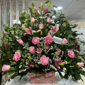 Arreglo gigante mix flores rosadas