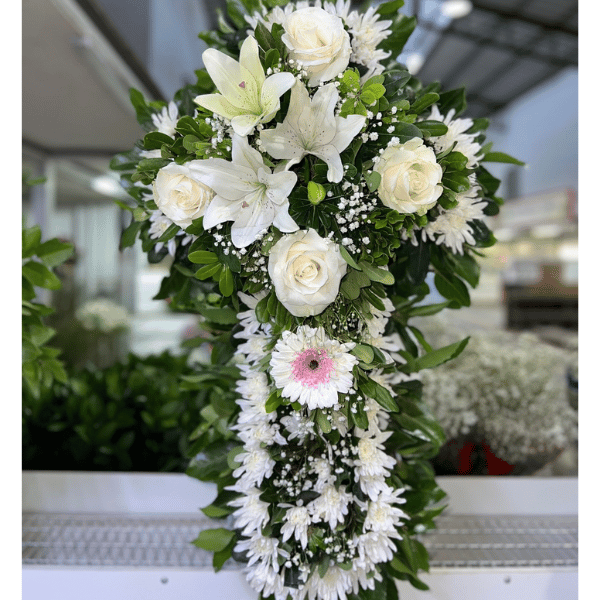 Cruz de condolencias blanca