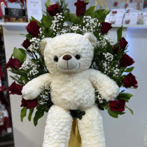 Peluche grande con rosas