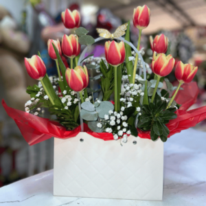 Cartera tulipanes bicolor