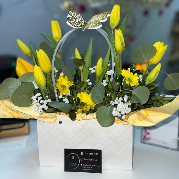 Cartera tulipanes amarillos