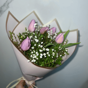 5 tulipanes morados