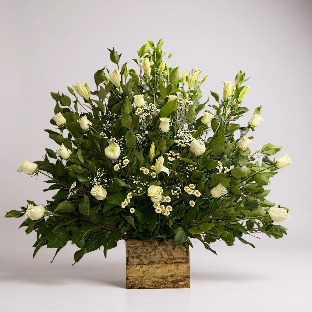 Arreglo floral gigante mix blanco