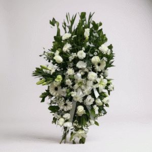 Corona mix de 25 flores blancas