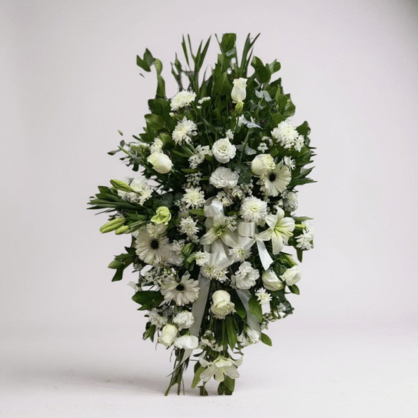 Corona mix de 25 flores blancas