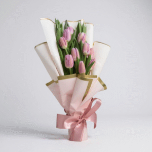 Ramo de 10 tulipanes rosado escalonado