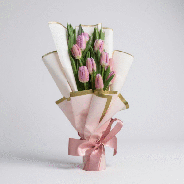 Ramo de 10 tulipanes rosado escalonado