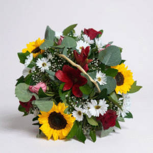 Canasto mimbre mix de flores