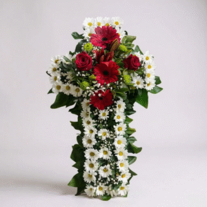 Cruz fúnebre roja
