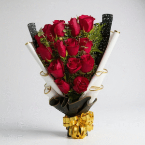 15 rosas rojas escalonadas