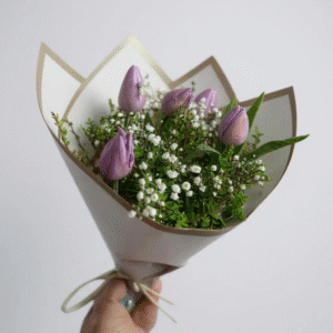 5 tulipanes morados