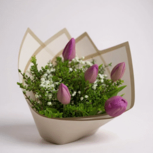 Ramo de 5 tulipanes rosados