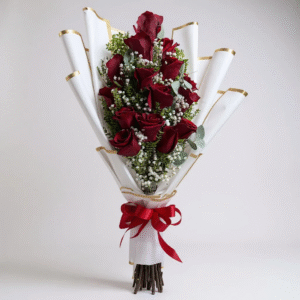 15 rosas rojas escalonadas