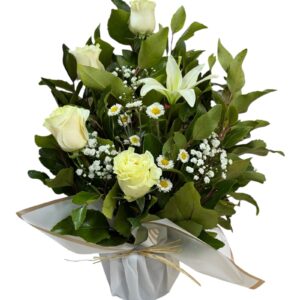 Arreglo floral pequeño blanco