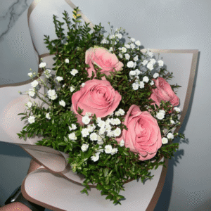 Ramo de 4 rosas rosadas