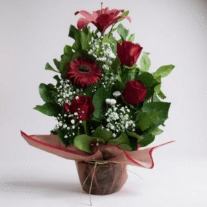 Arreglo floral pequeño rojo