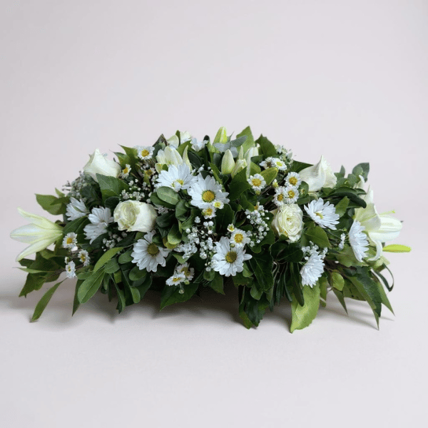 Cojín fúnebre mix de flores blancas