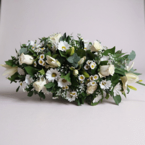 Cojín fúnebre mix de flores blancas