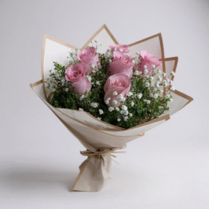 Ramo de 6 rosas rosadas