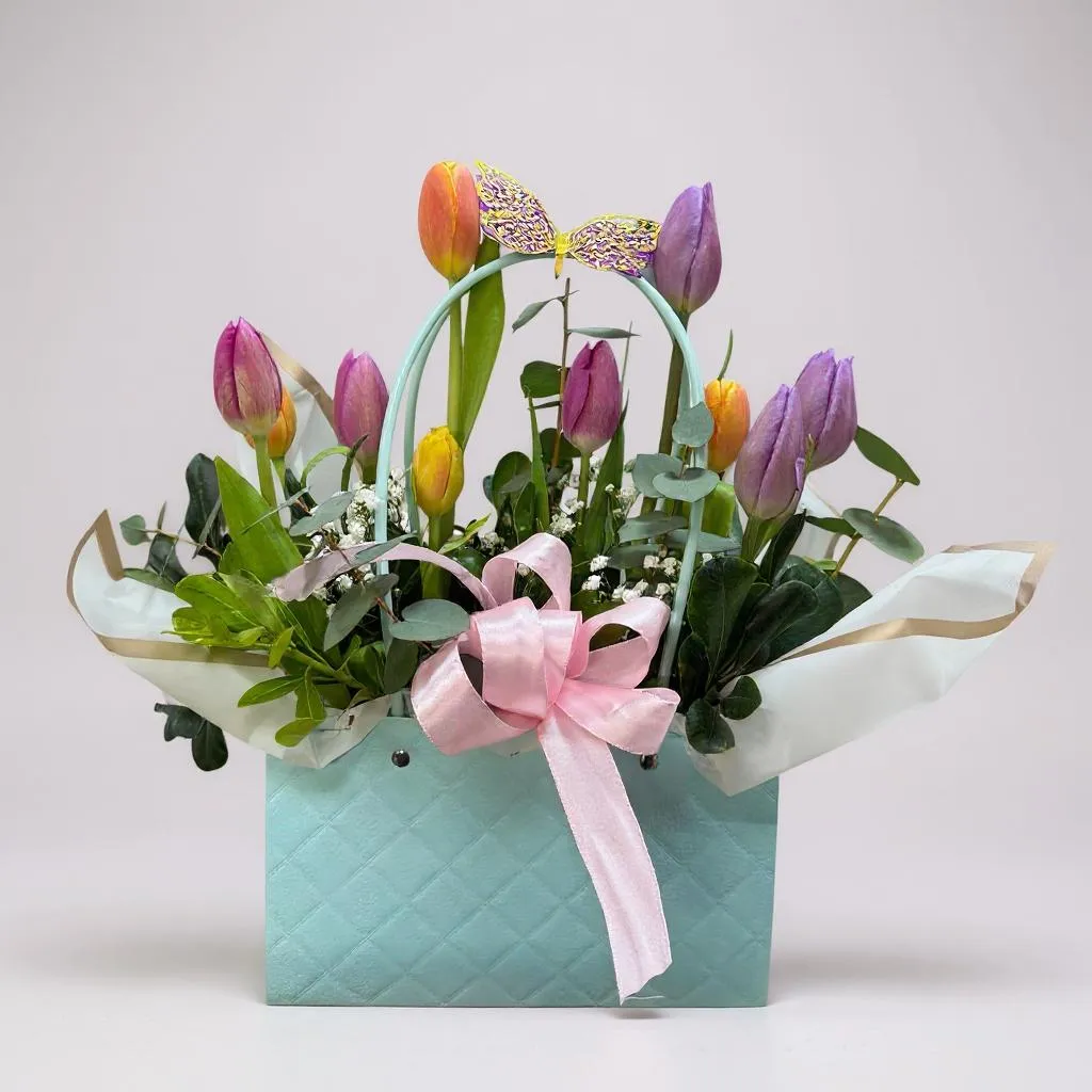 Cartera de 10 tulipanes mix colores