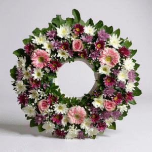 Corona circular rosada