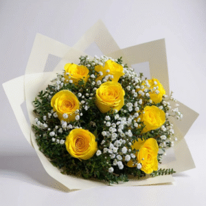 8 rosas amarillas