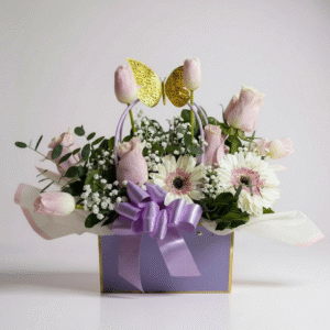 Cartera mix de flores rosadas