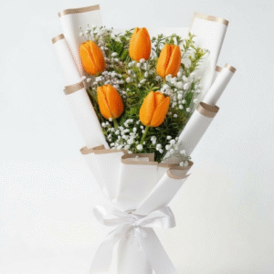 5 tulipanes naranjos