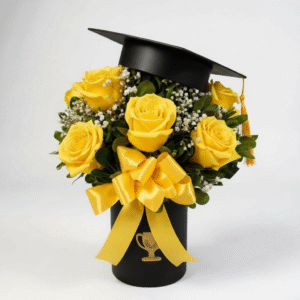 Box de graduación/titulación rosas amarillas