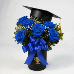 Box graduación/titulación rosas azules