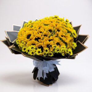 40 girasoles rodeados de mable