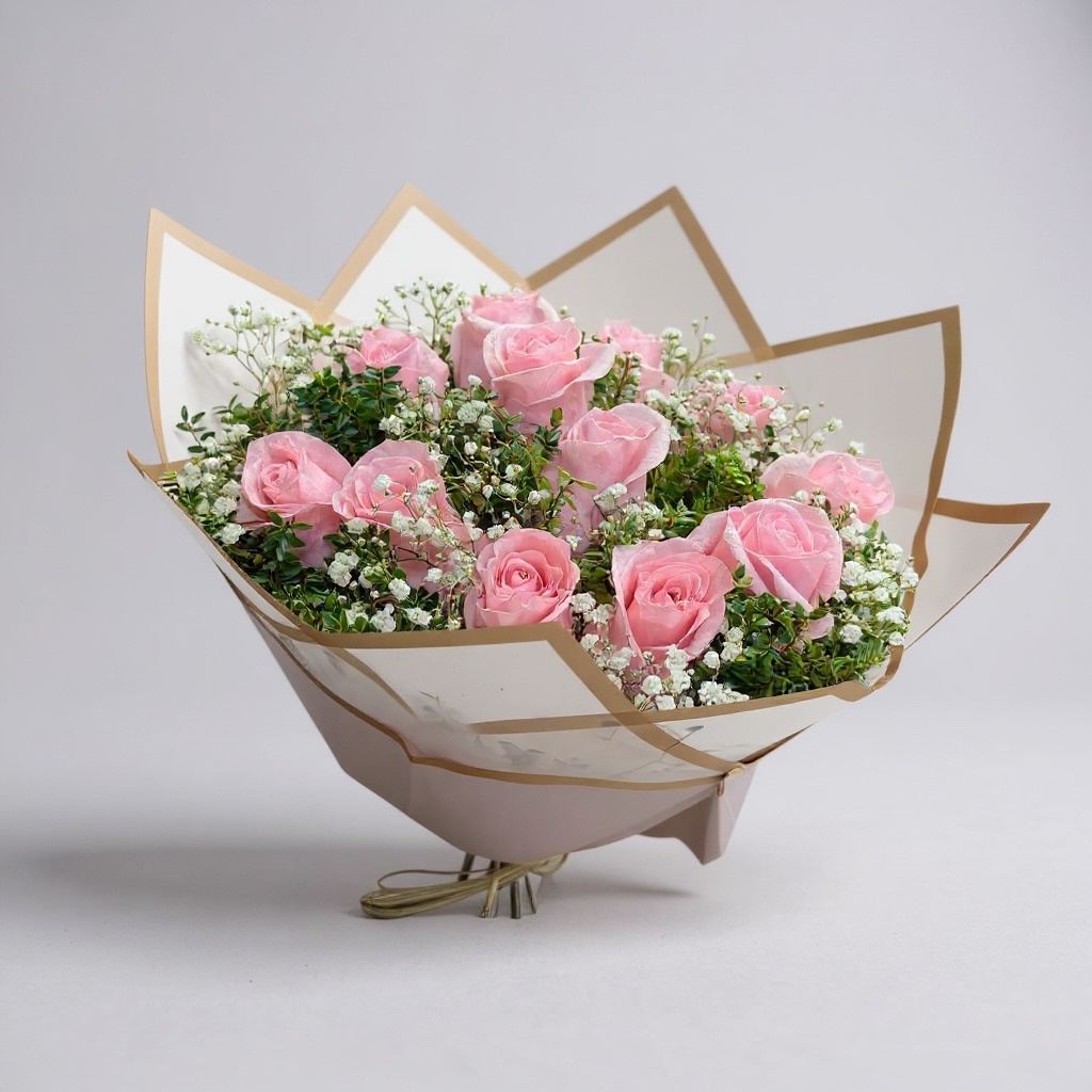 10 rosas rosadas - Imagen 2