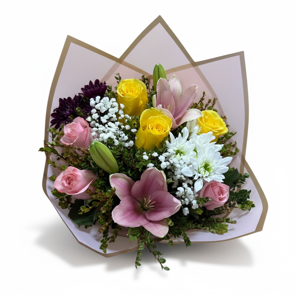 Ramo mix de lilium, rosas y mables