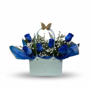 Cartera de rosas azules