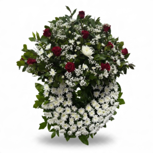 Corona doble de rosas rojas 110cm